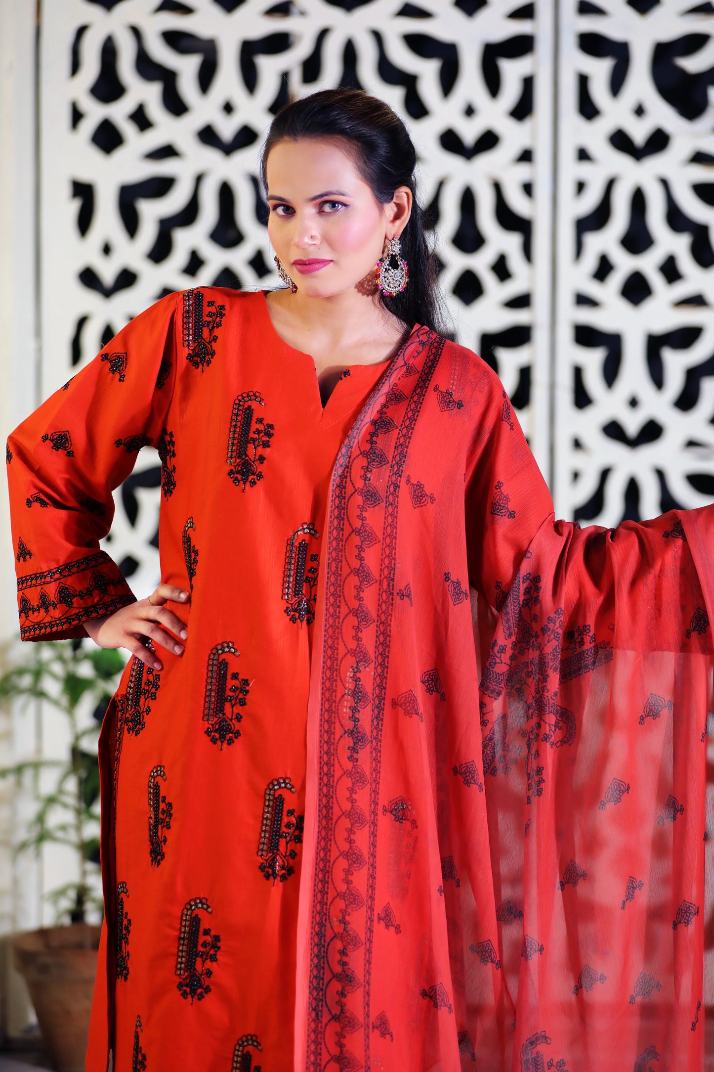 Marfa Rust Embroidered 3Pcs