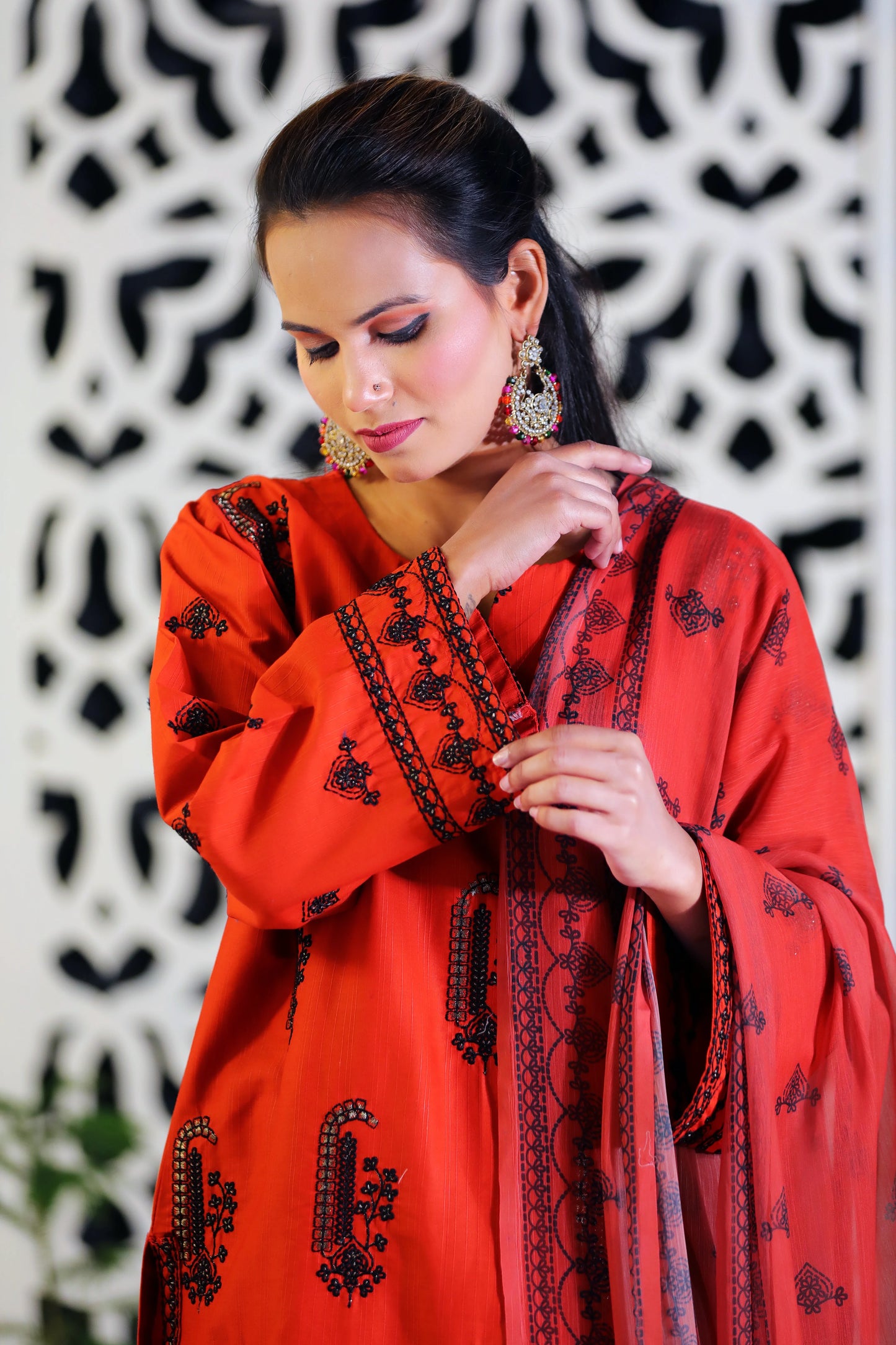 Marfa Rust Embroidered 3Pcs