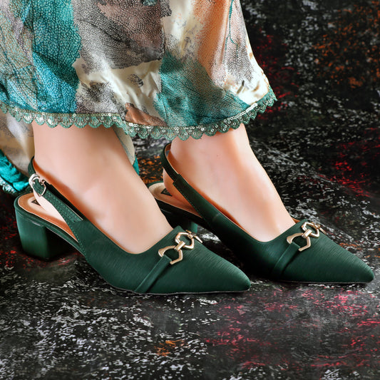 Sevish green women sling back heel sandals