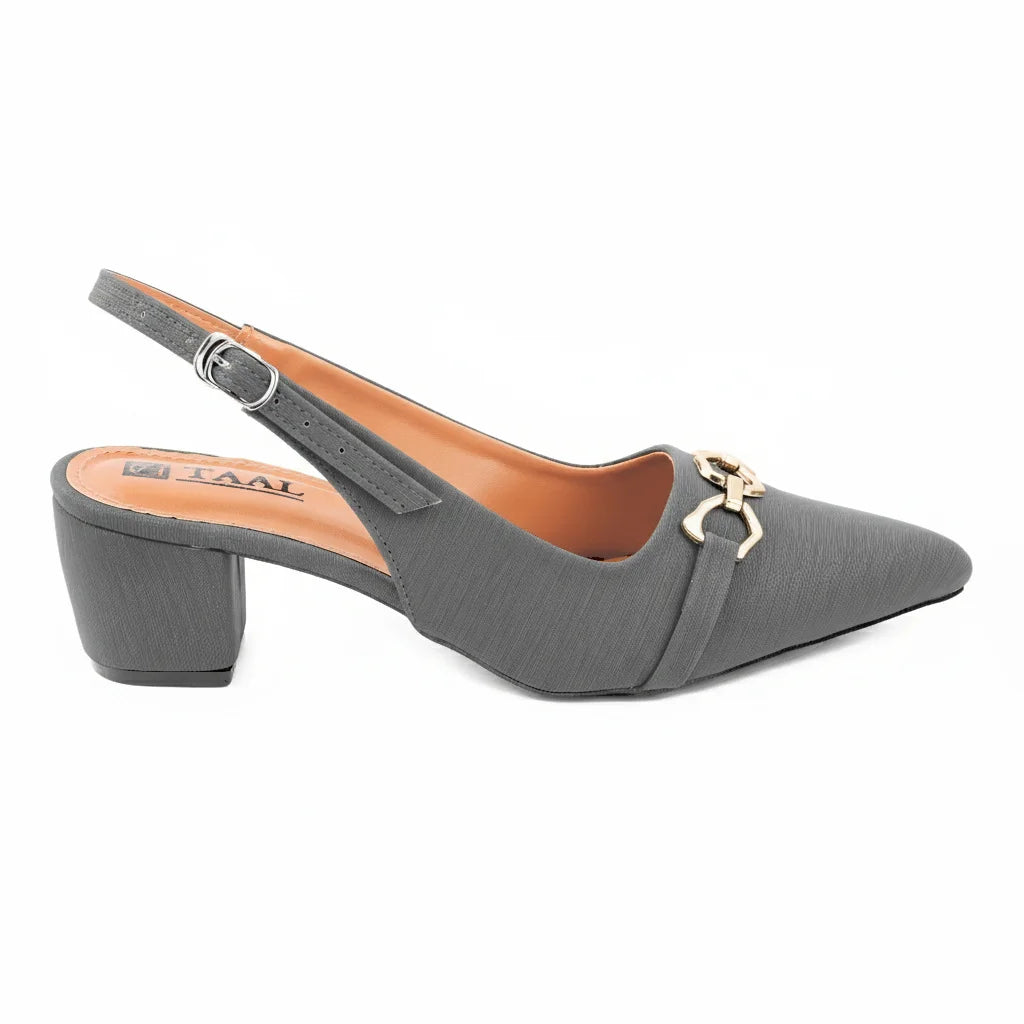 Sevish grey women sling back heel sandals