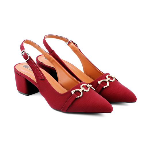 Sevish maroon women sling back heel sandals