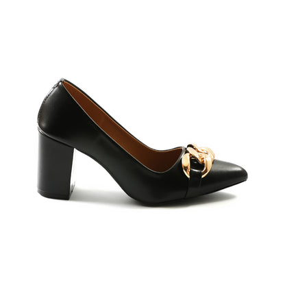 Shackle-II Black women court shoes