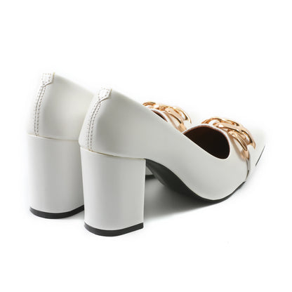 Shackle-II White women court shoes