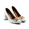 Shackle-II White women court shoes