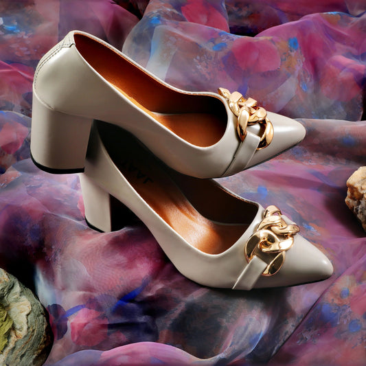 Shackle-II Grey women court shoes