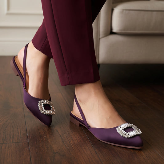 Vegas Plum Women Flat Pumps