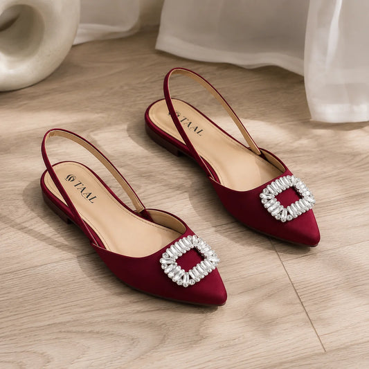 Vegas Maroon Women Flat Pumps