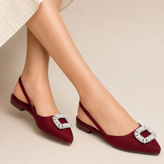 Vegas Maroon Women Flat Pumps