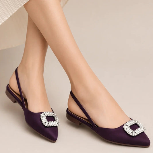 Vegas Plum Women Flat Pumps