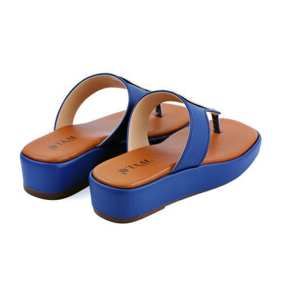 Vento Blue women wedge slippers