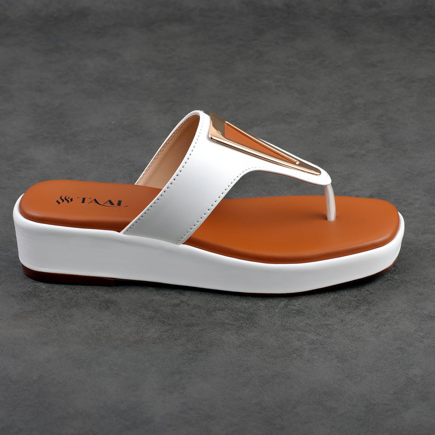 Vento White women wedge slippers