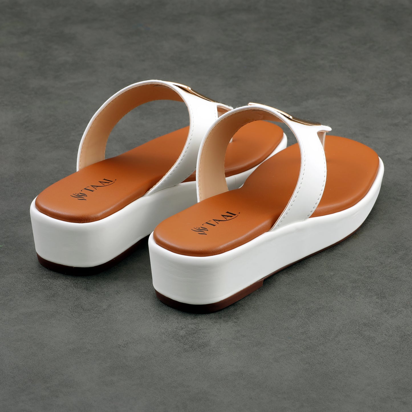 Vento White women wedge slippers