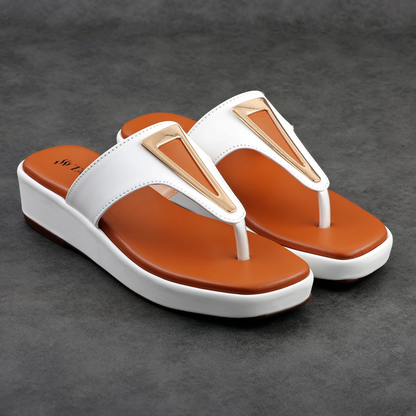 Vento White women wedge slippers