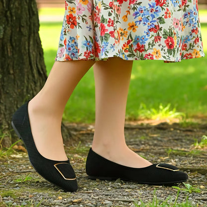 Zyla black Women Flat Pumps