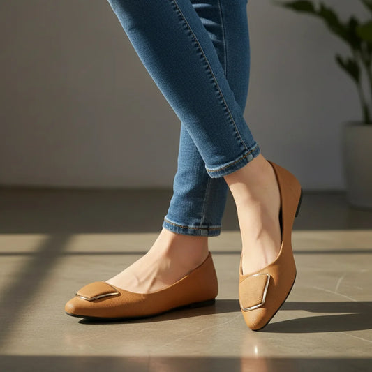 Zyla Brown Women Flat Pumps