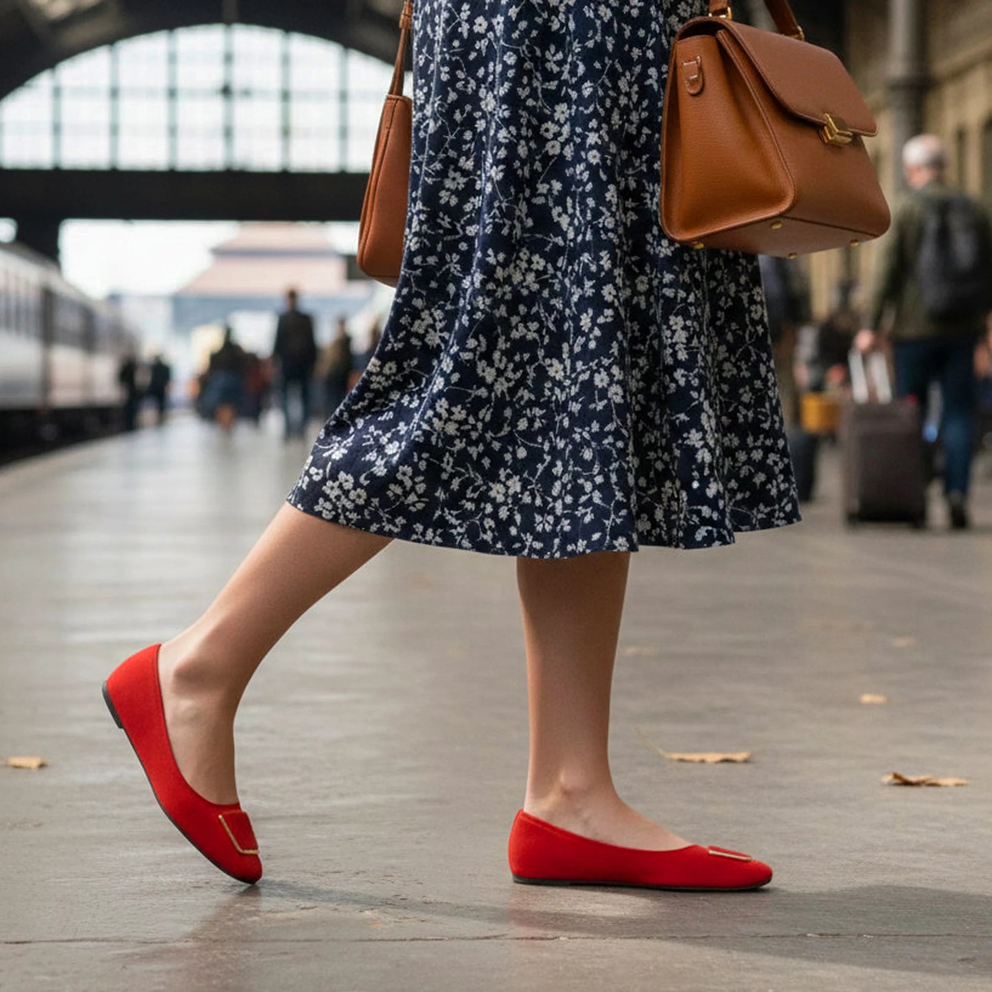 Zyla red Women Flat Pumps