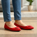 Zyla red Women Flat Pumps