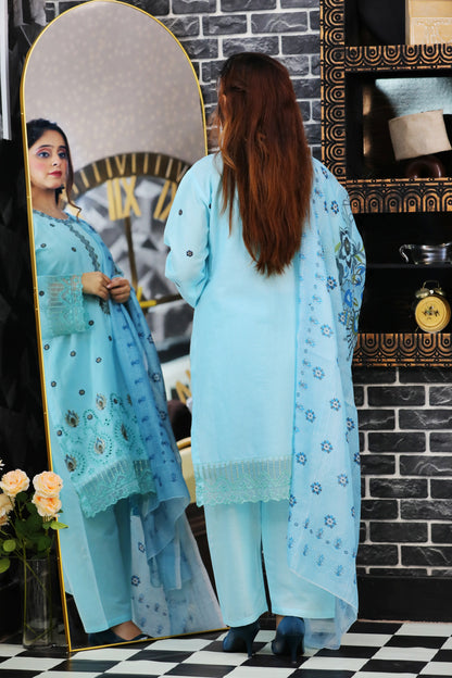 Zariah SKY Embroidered 3Pcs