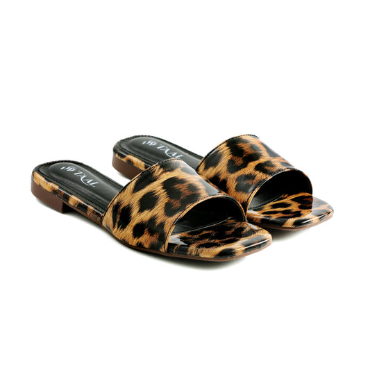 Zepard Brown Women Flat Slippers