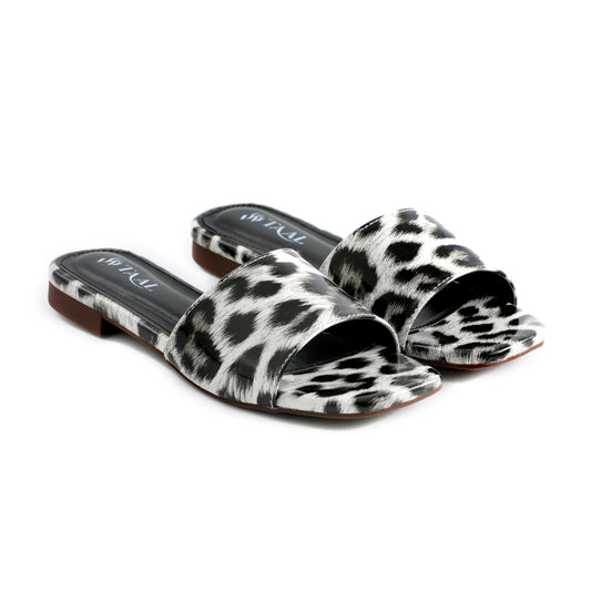 Zepard White Women Flat Slippers