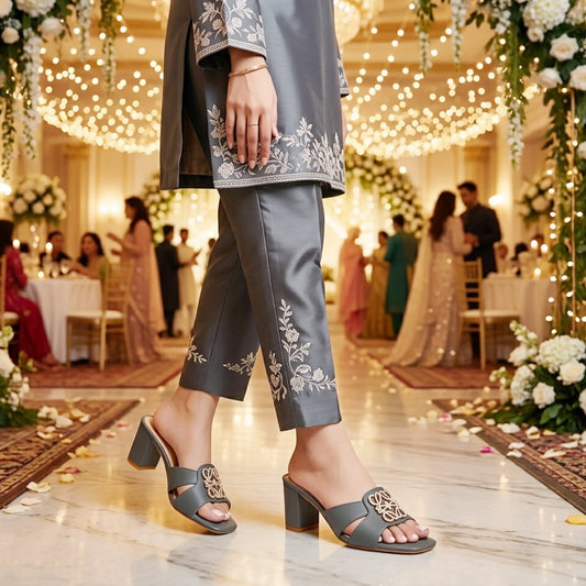 Zylos Grey Women heels